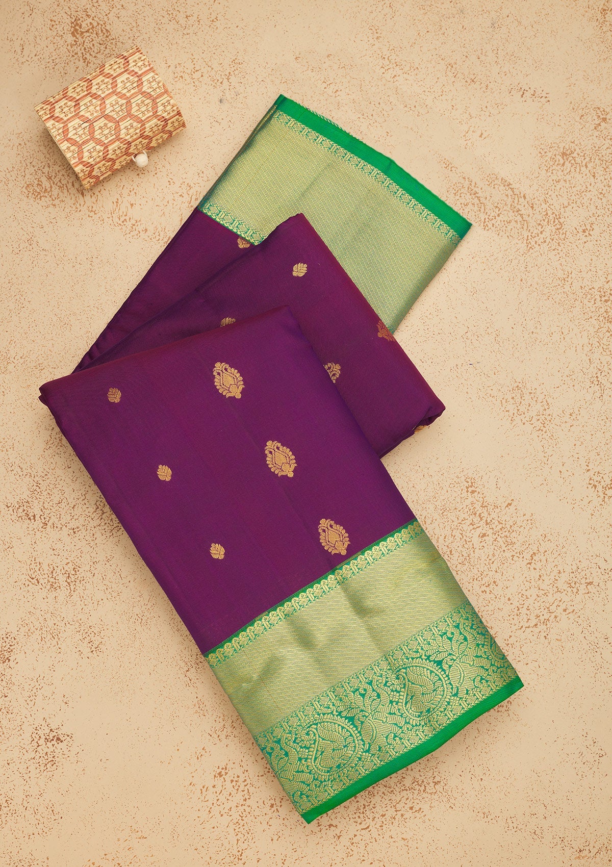 Purple Zariwork Pure Silk Saree-Koskii