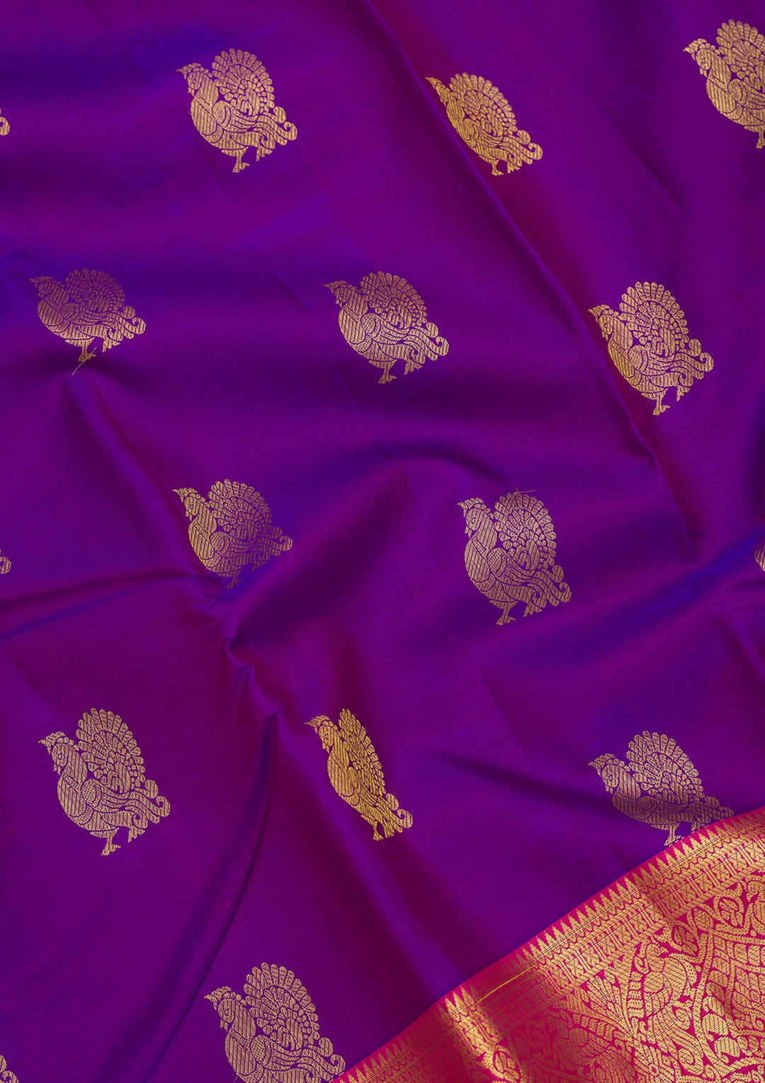 Purple Zariwork Pure Silk Saree