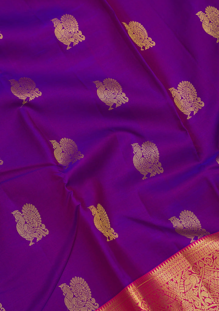 Purple Zariwork Pure Silk Saree