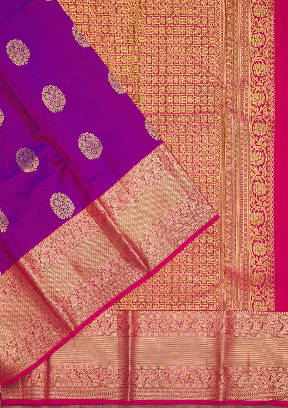 Purple Zariwork Pure Silk Saree