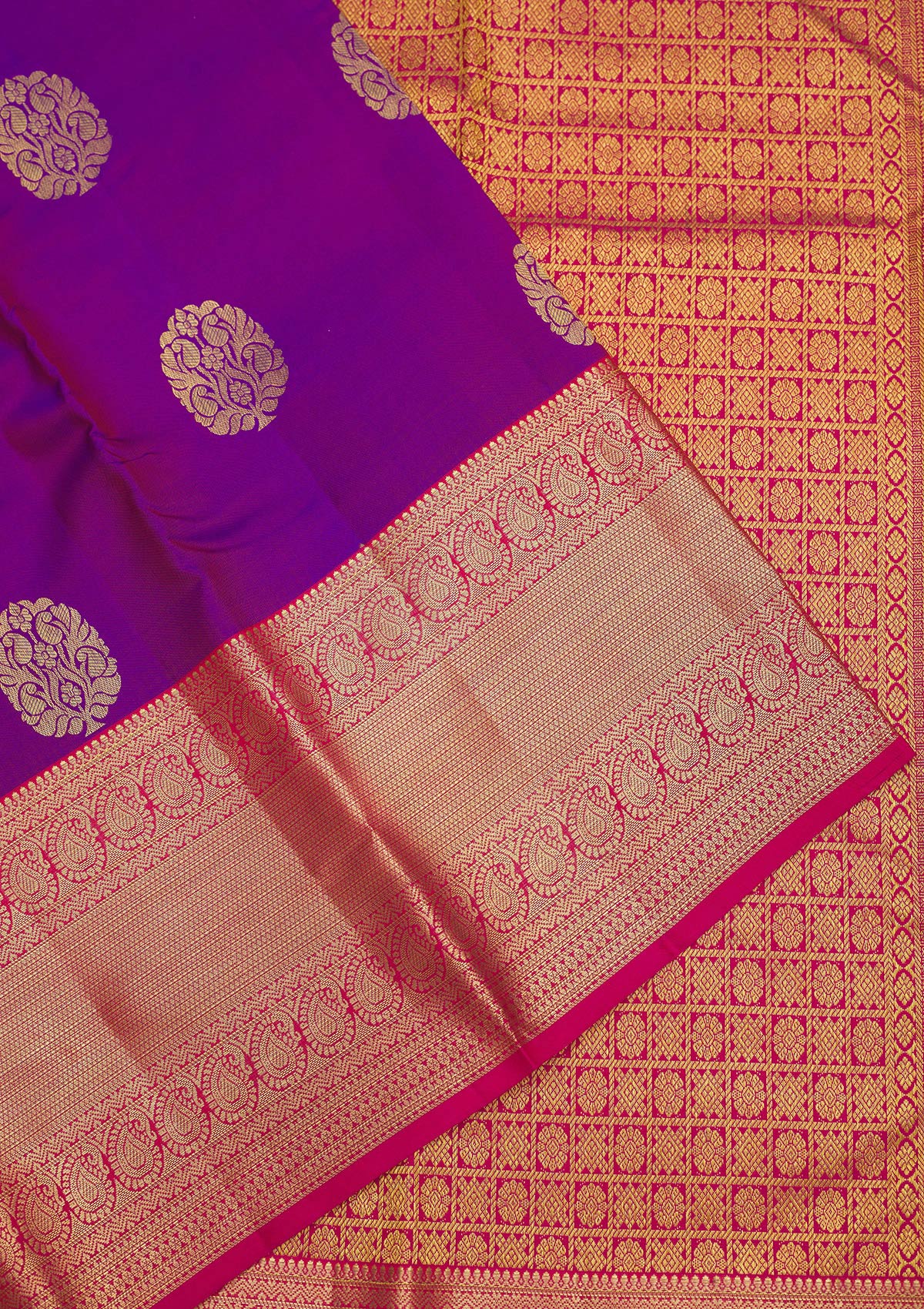 Purple Zariwork Pure Silk Saree
