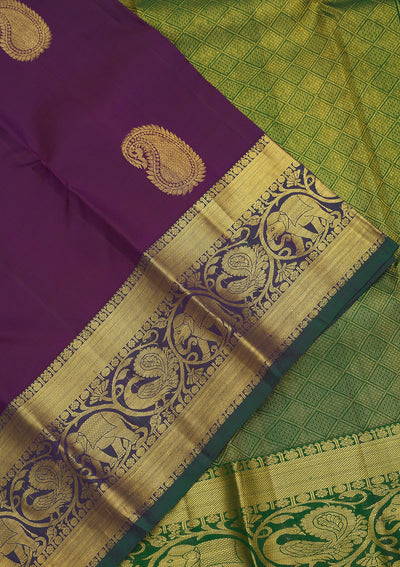 Purple Zariwork Pure Silk Saree