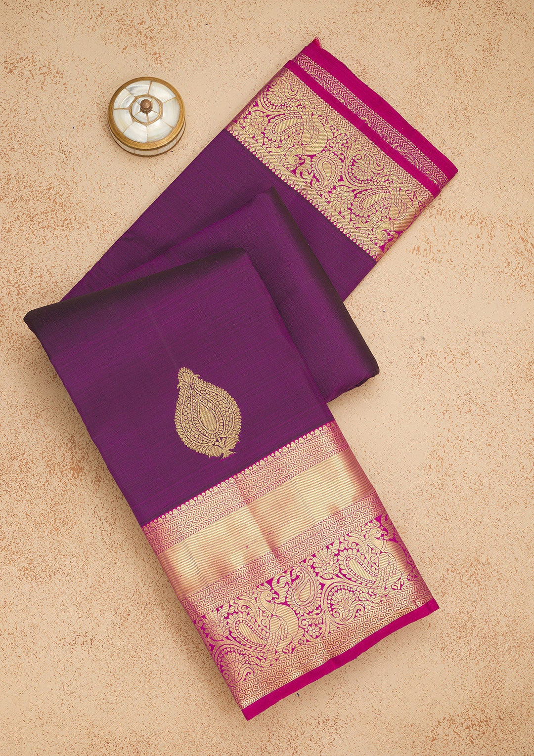 Purple Zariwork Pure Silk Saree-Koskii