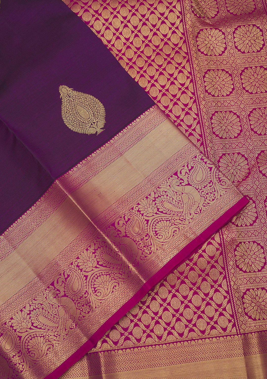 Purple Zariwork Pure Silk Saree