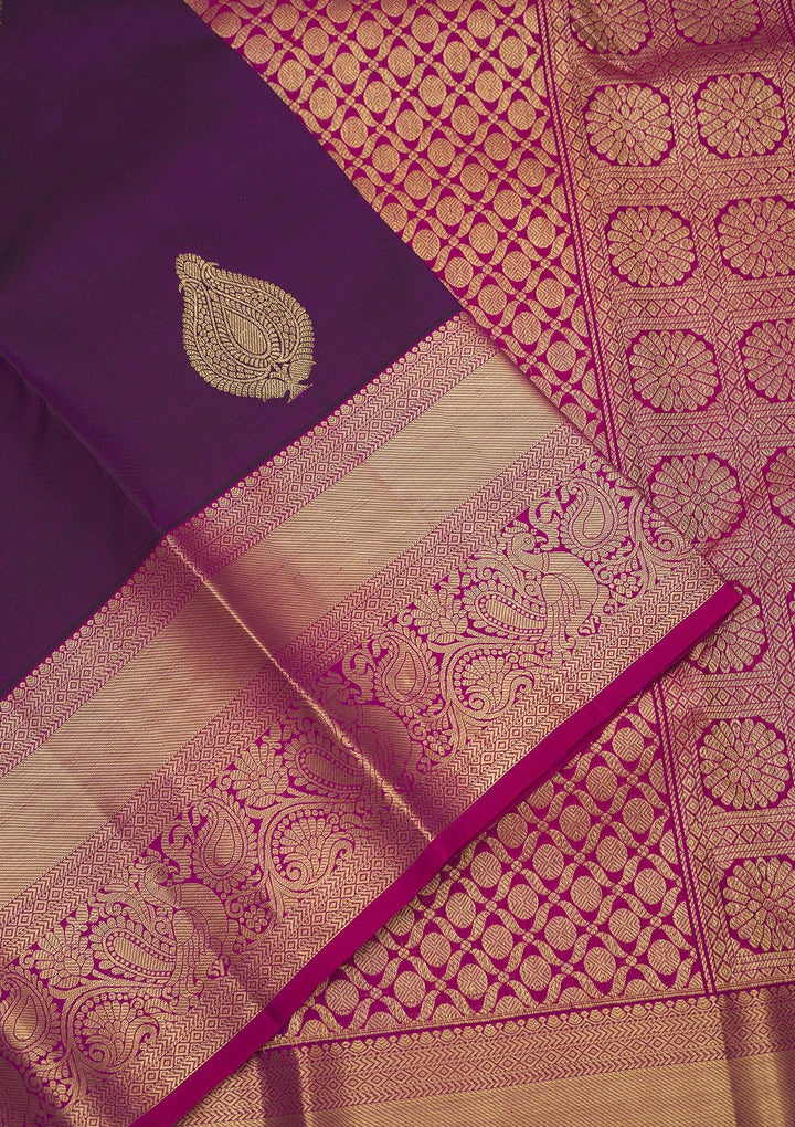Purple Zariwork Pure Silk Saree