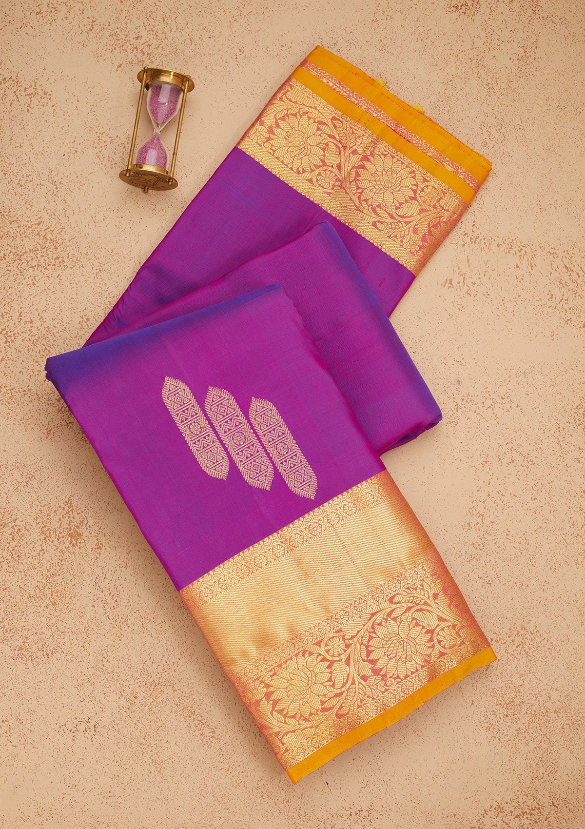 Purple Zariwork Pure Silk Saree-Koskii