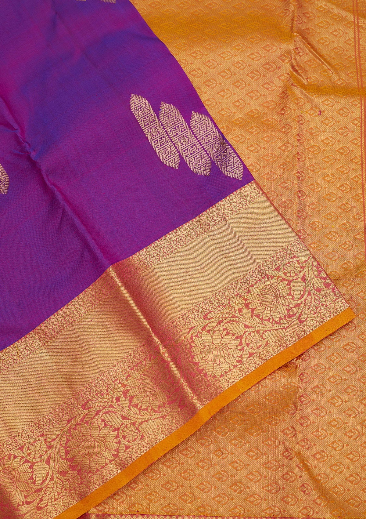 Purple Zariwork Pure Silk Saree