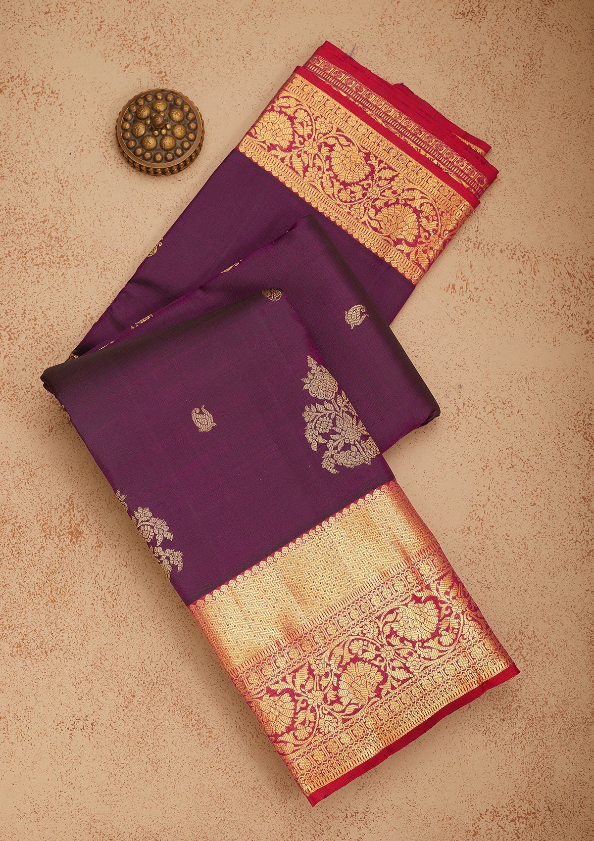 Purple Zariwork Pure Silk Saree-Koskii