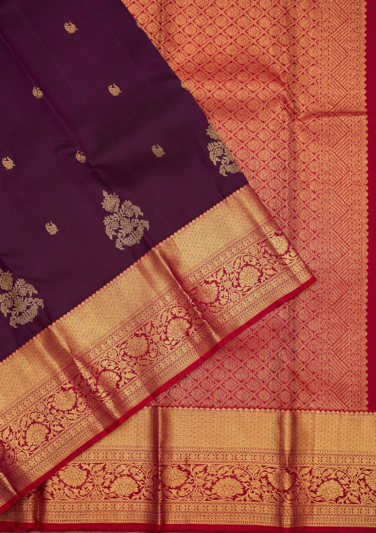 Purple Zariwork Pure Silk Saree