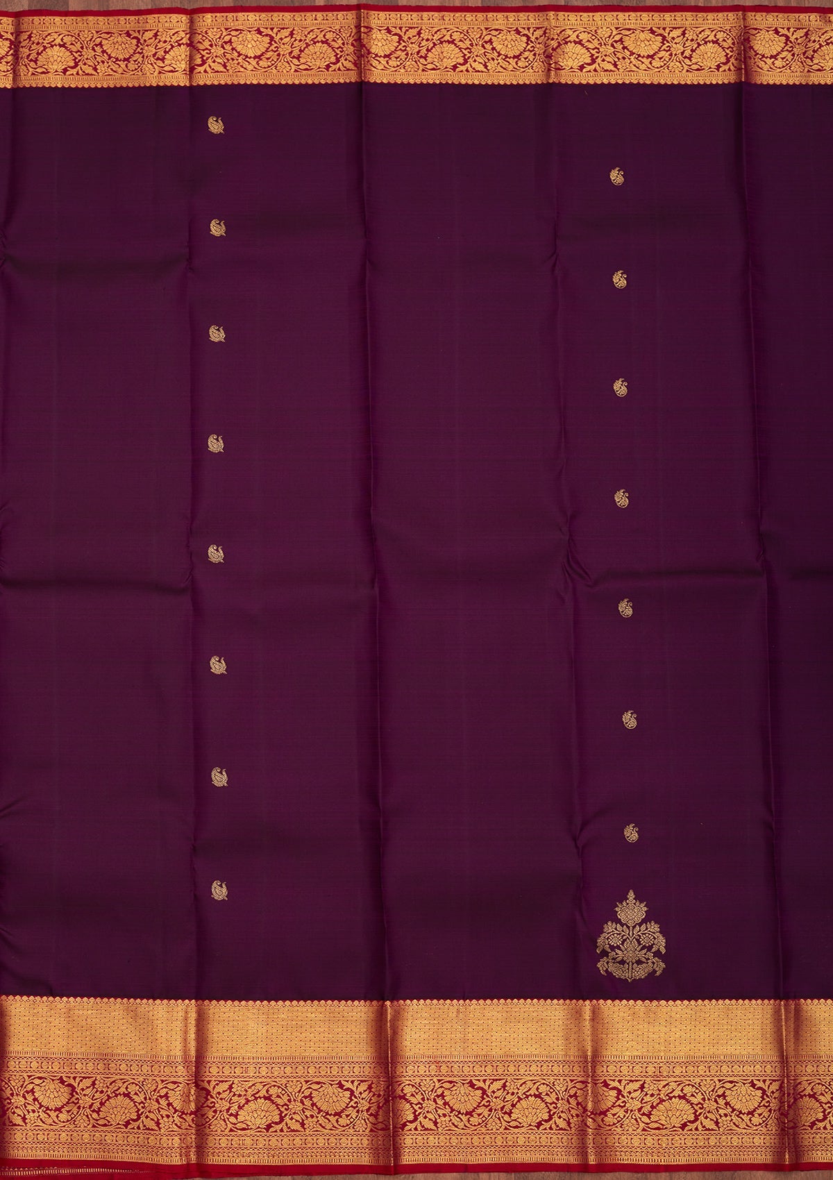 Purple Zariwork Pure Silk Saree