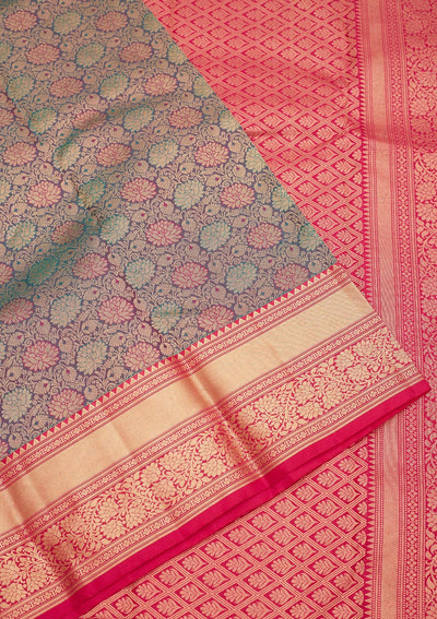 Purple Zariwork Pure Silk Saree