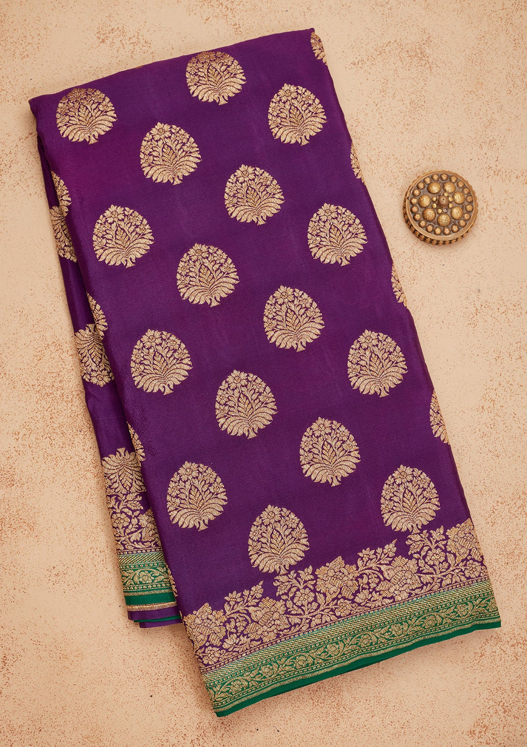 Purple Zariwork Pure Silk Saree-Koskii