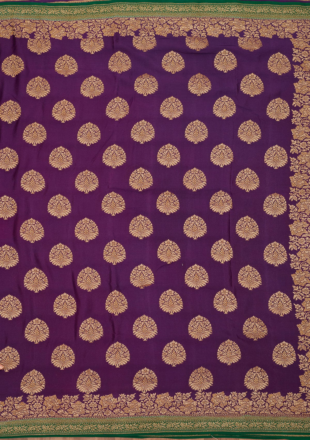 Purple Zariwork Pure Silk Saree-Koskii