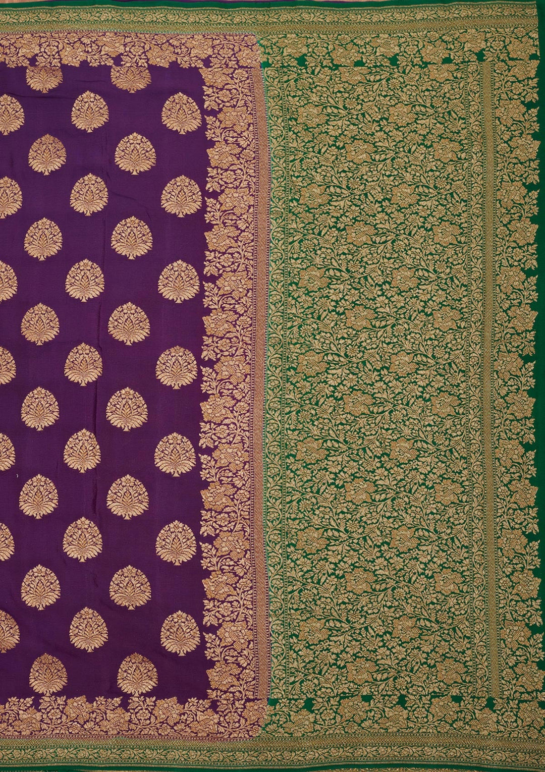 Purple Zariwork Pure Silk Saree-Koskii