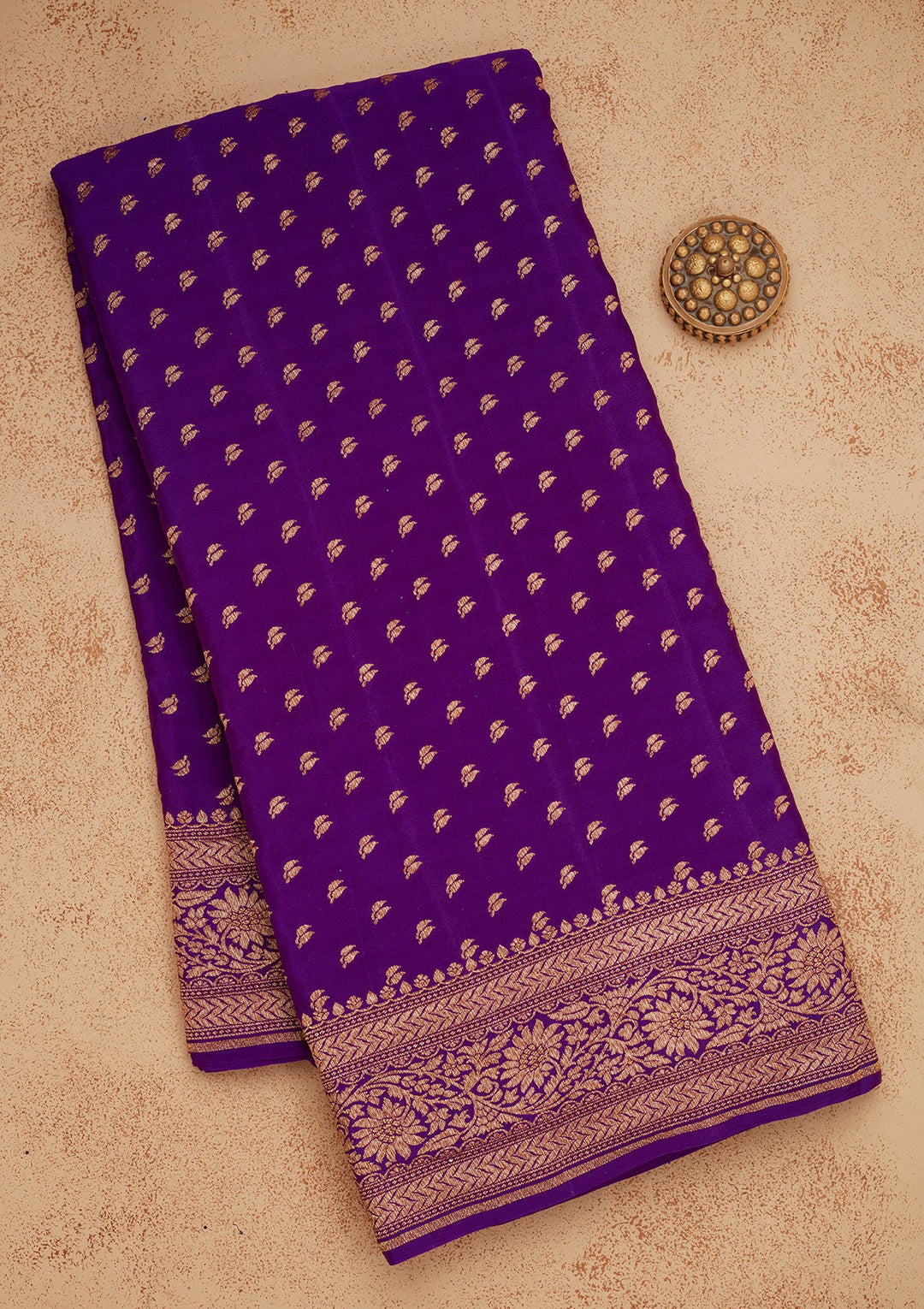 Purple Zariwork Pure Silk Saree-Koskii