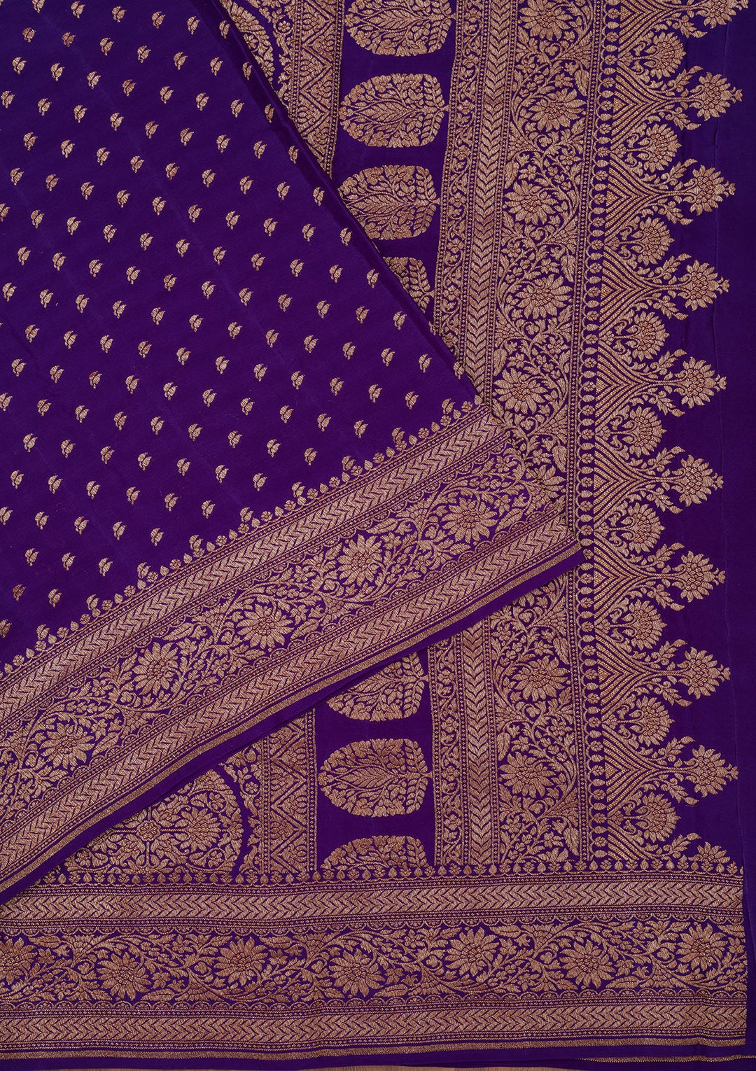 Purple Zariwork Pure Silk Saree-Koskii