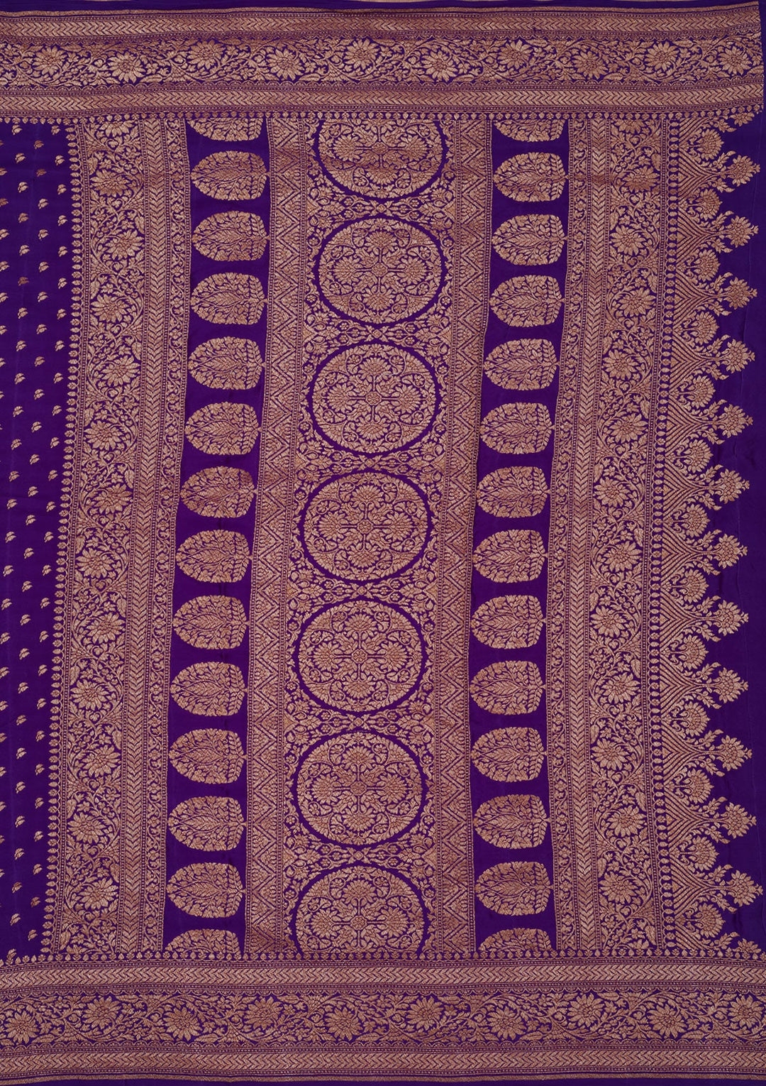 Purple Zariwork Pure Silk Saree-Koskii