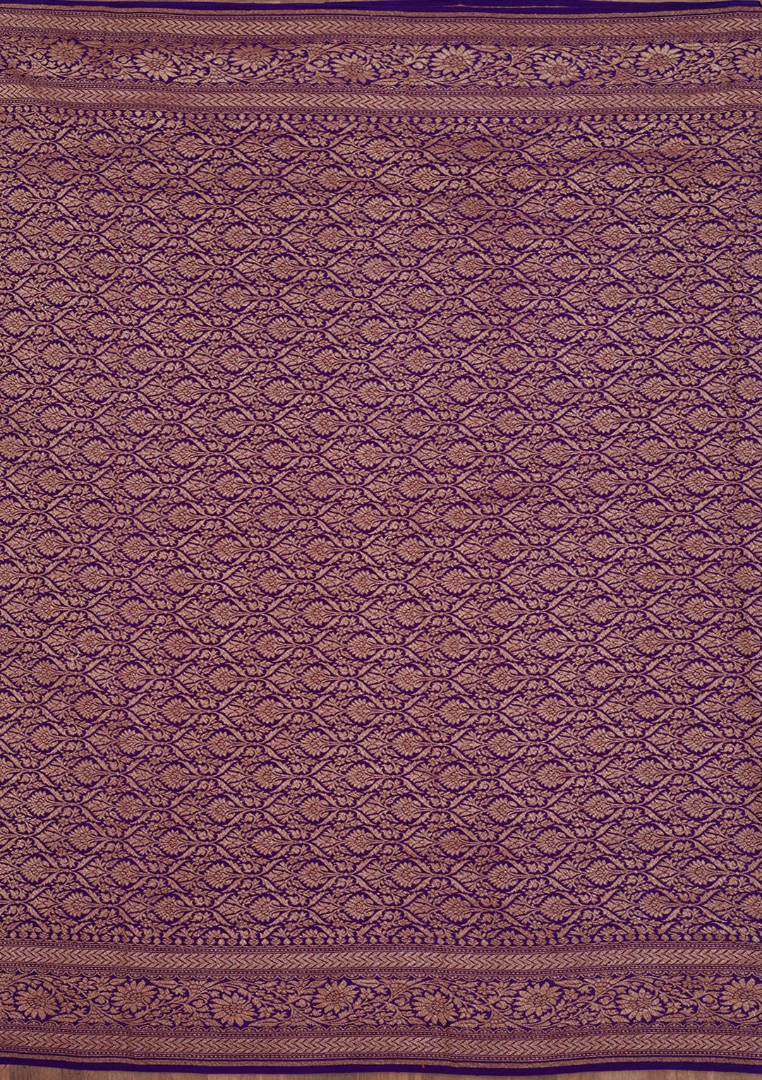 Purple Zariwork Pure Silk Saree-Koskii