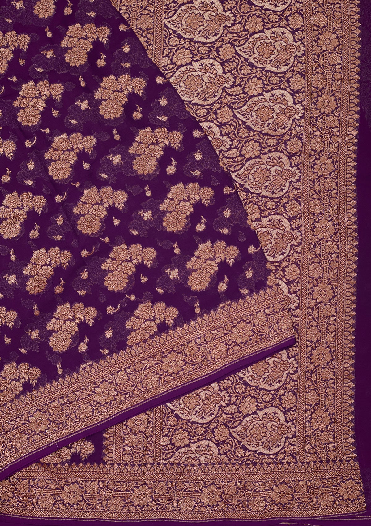 Purple Zariwork Pure Silk Saree-Koskii
