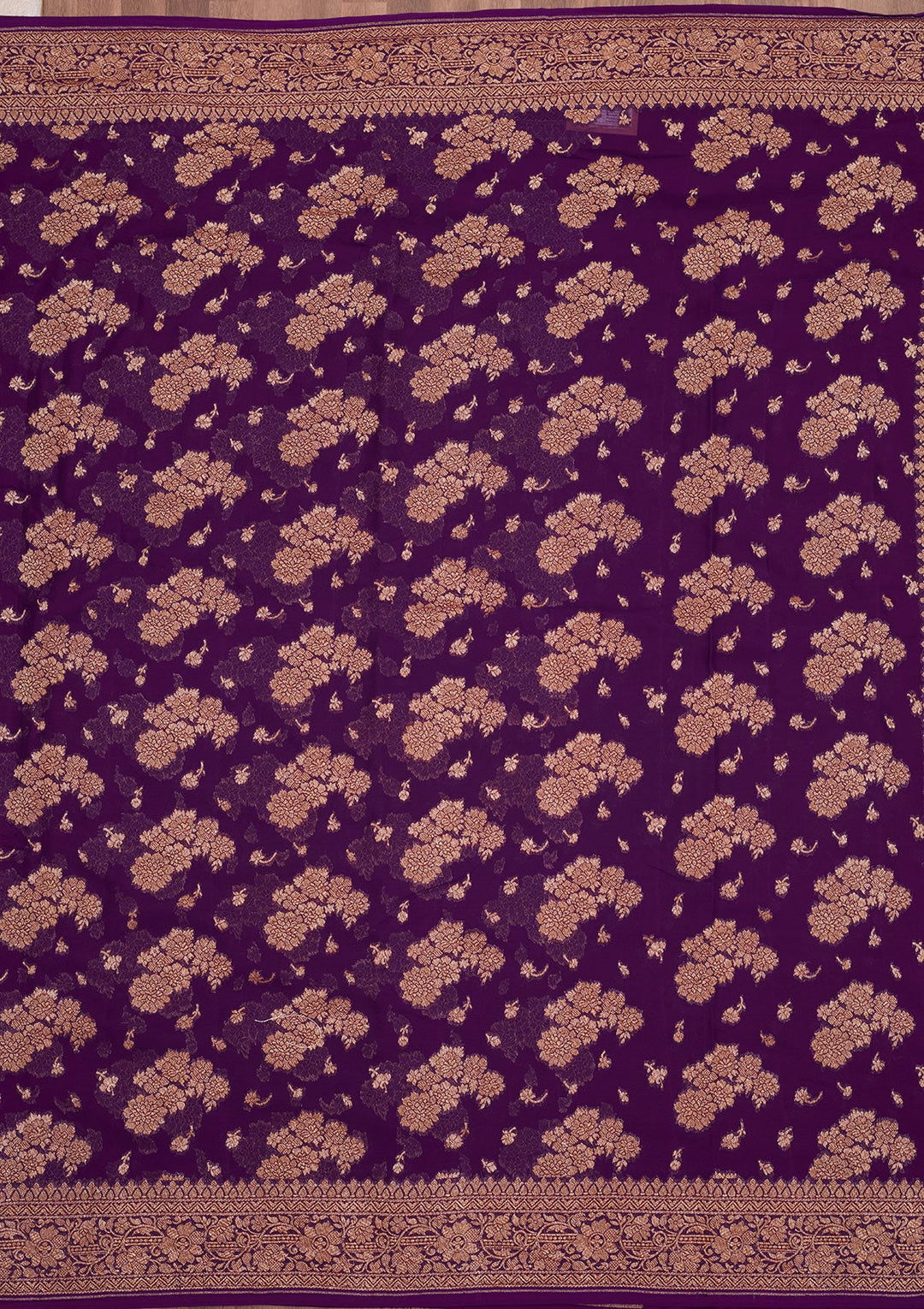 Purple Zariwork Pure Silk Saree-Koskii