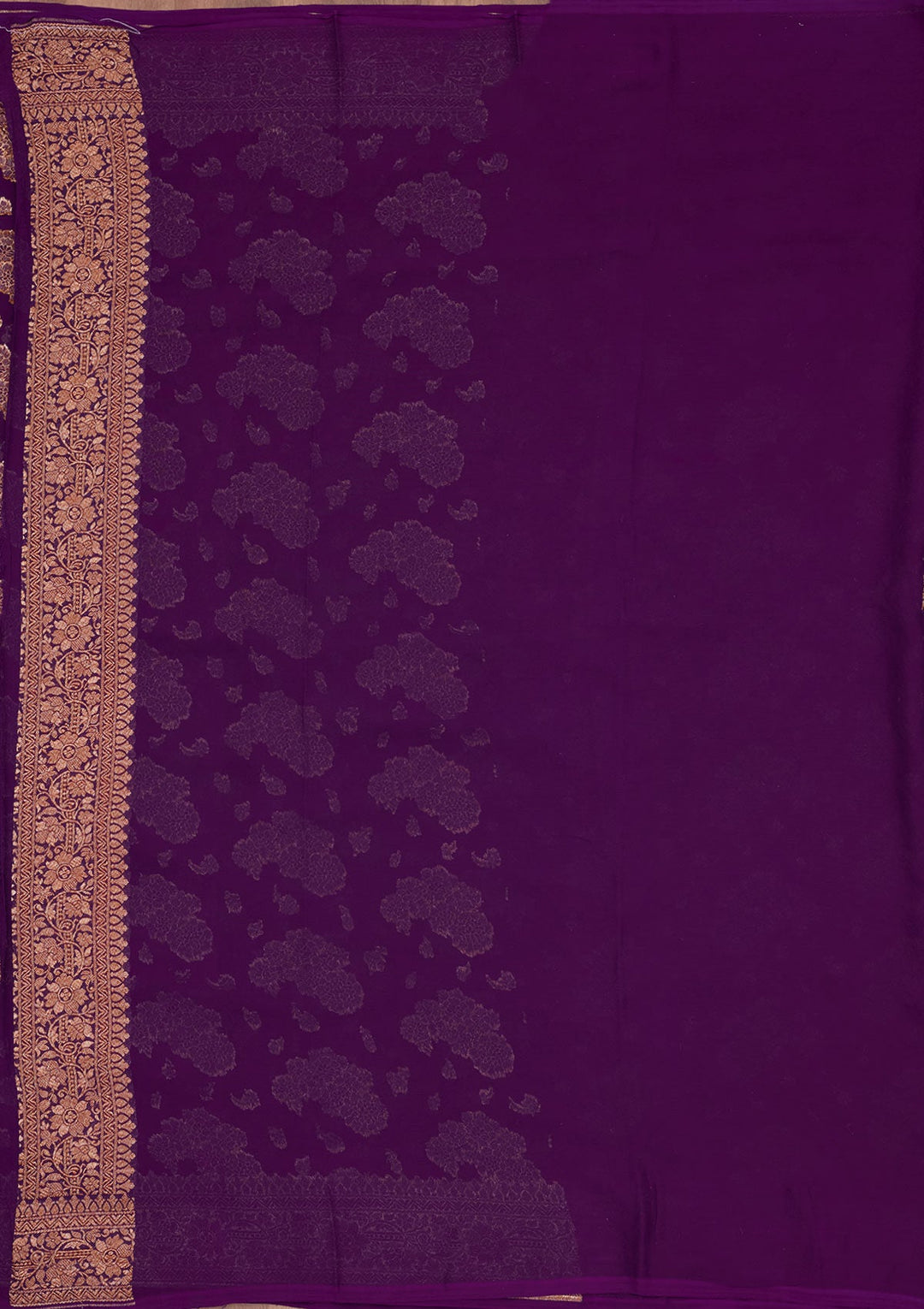 Purple Zariwork Pure Silk Saree-Koskii