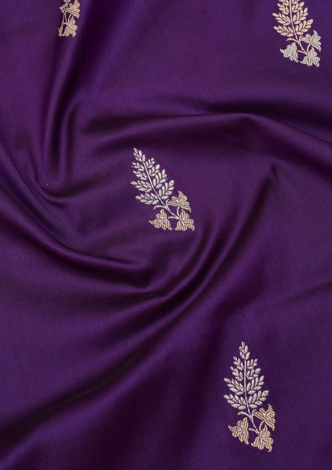 Purple Zariwork Pure Silk Saree-Koskii