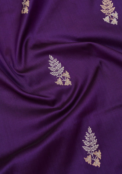 Purple Zariwork Pure Silk Saree-Koskii