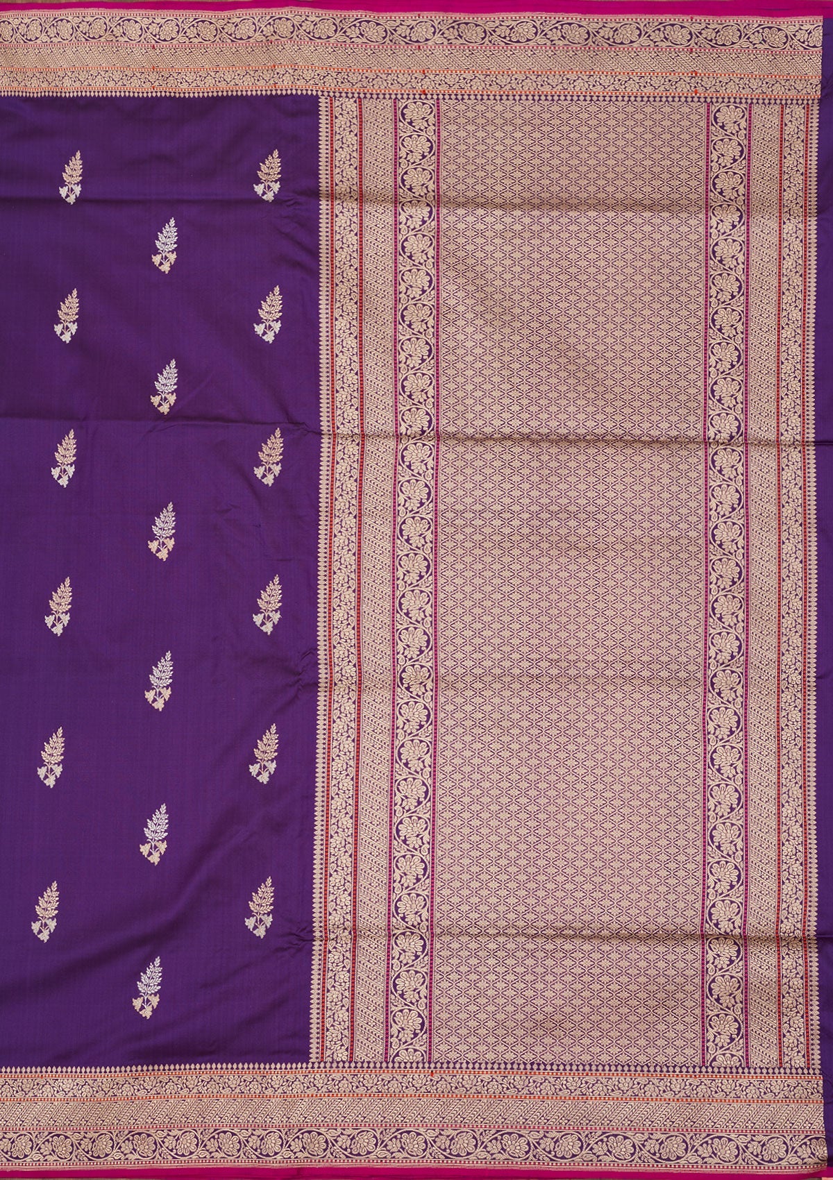 Purple Zariwork Pure Silk Saree-Koskii