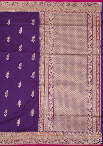 Purple Zariwork Pure Silk Saree-Koskii