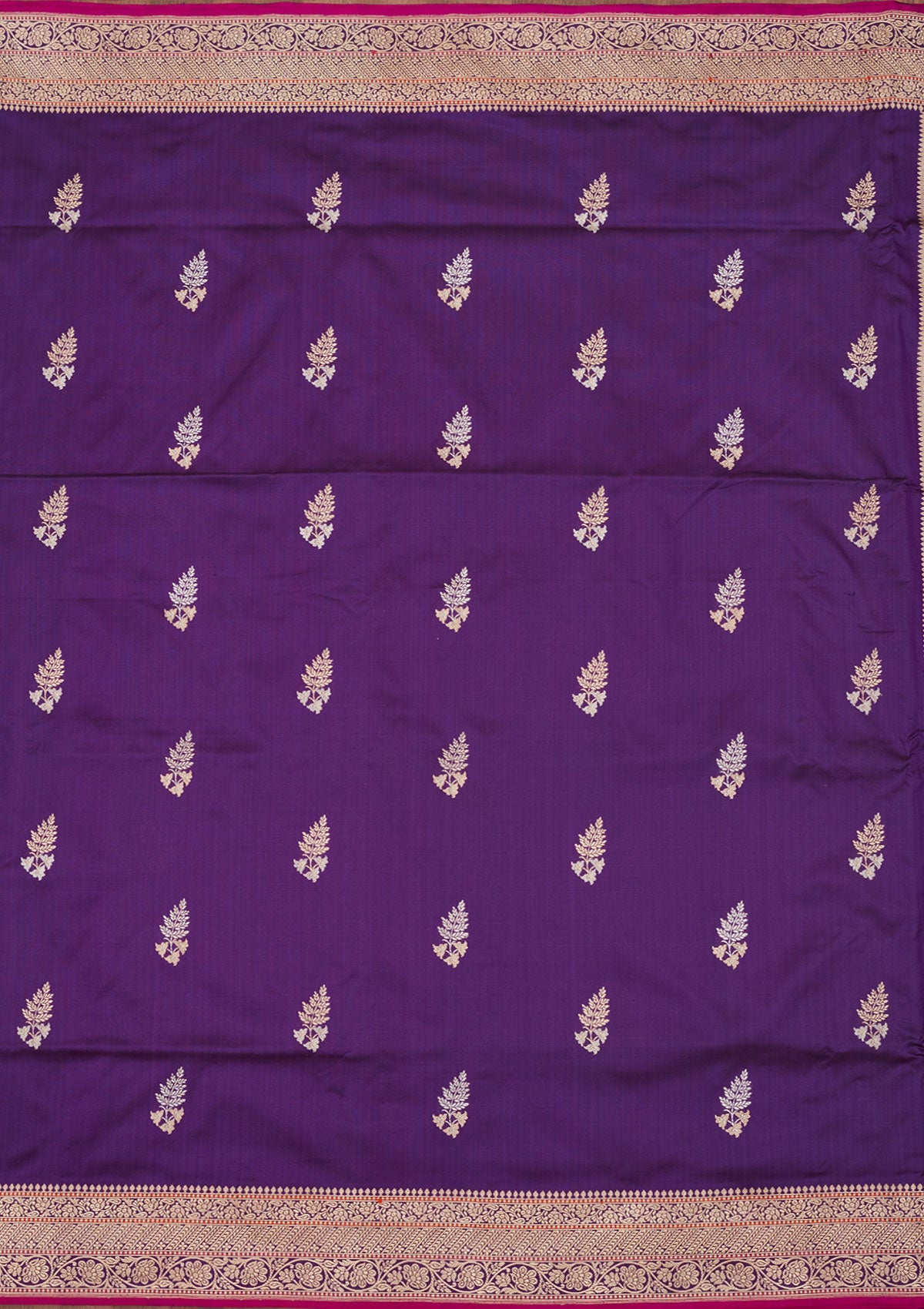 Purple Zariwork Pure Silk Saree-Koskii