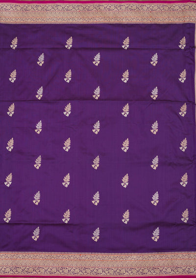 Purple Zariwork Pure Silk Saree-Koskii