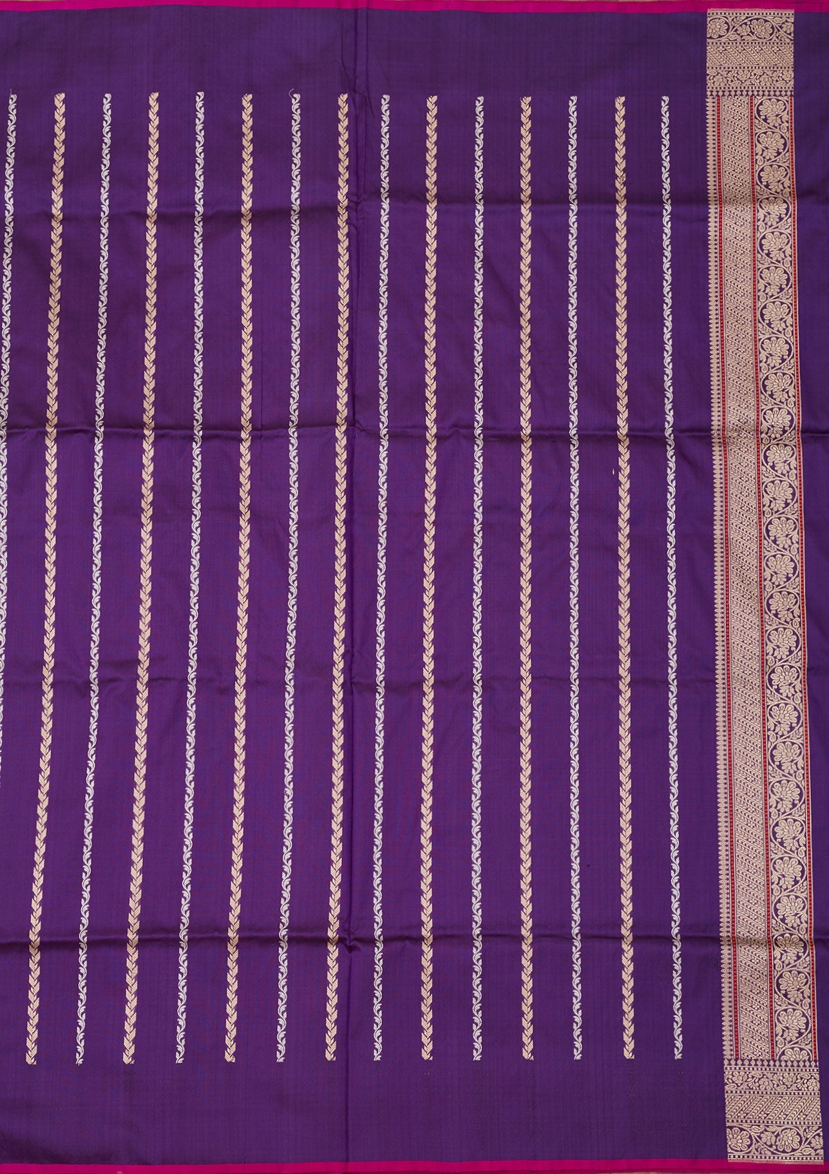 Purple Zariwork Pure Silk Saree-Koskii