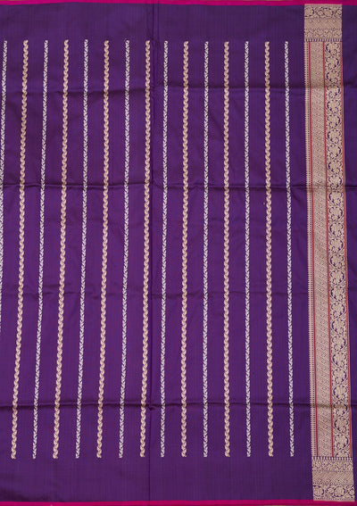 Purple Zariwork Pure Silk Saree-Koskii