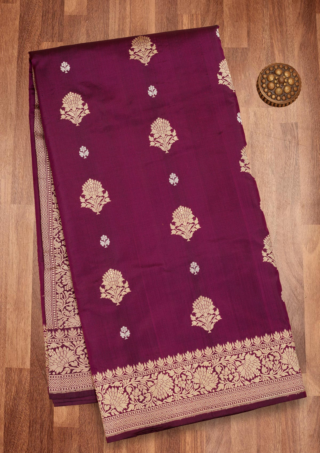 Purple Zariwork Pure Silk Saree-Koskii