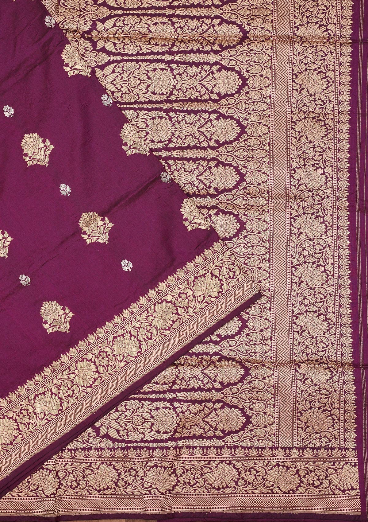 Purple Zariwork Pure Silk Saree-Koskii