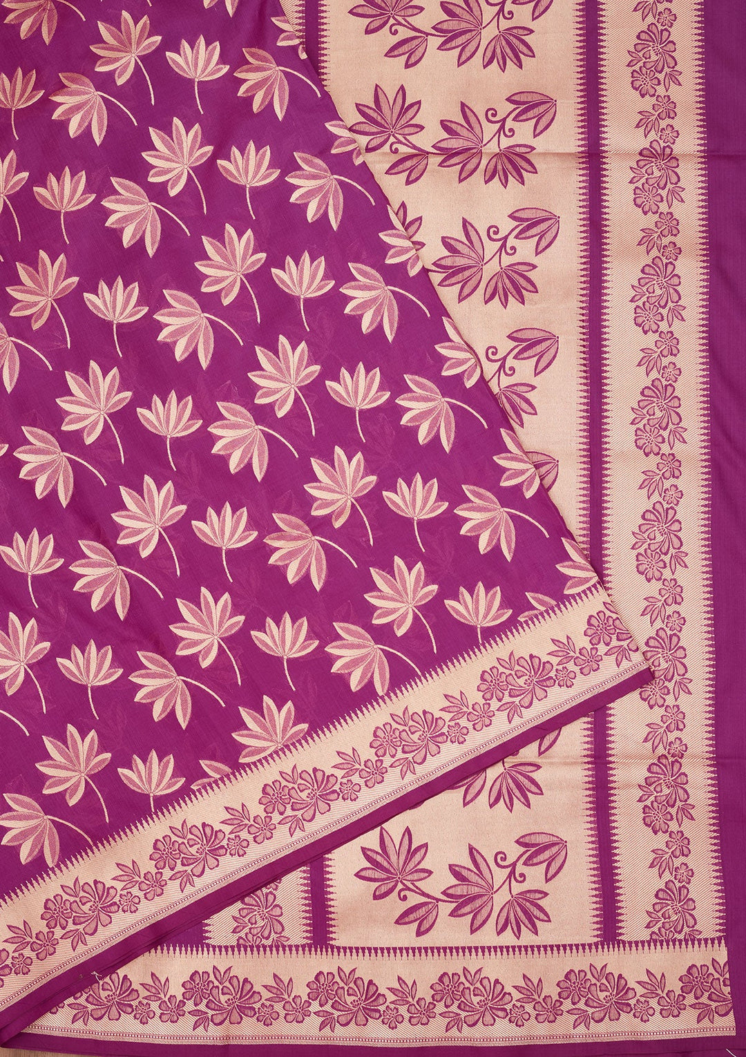Purple Zariwork Pure Silk Saree-Koskii