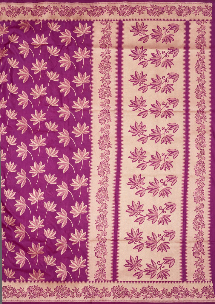 Purple Zariwork Pure Silk Saree-Koskii