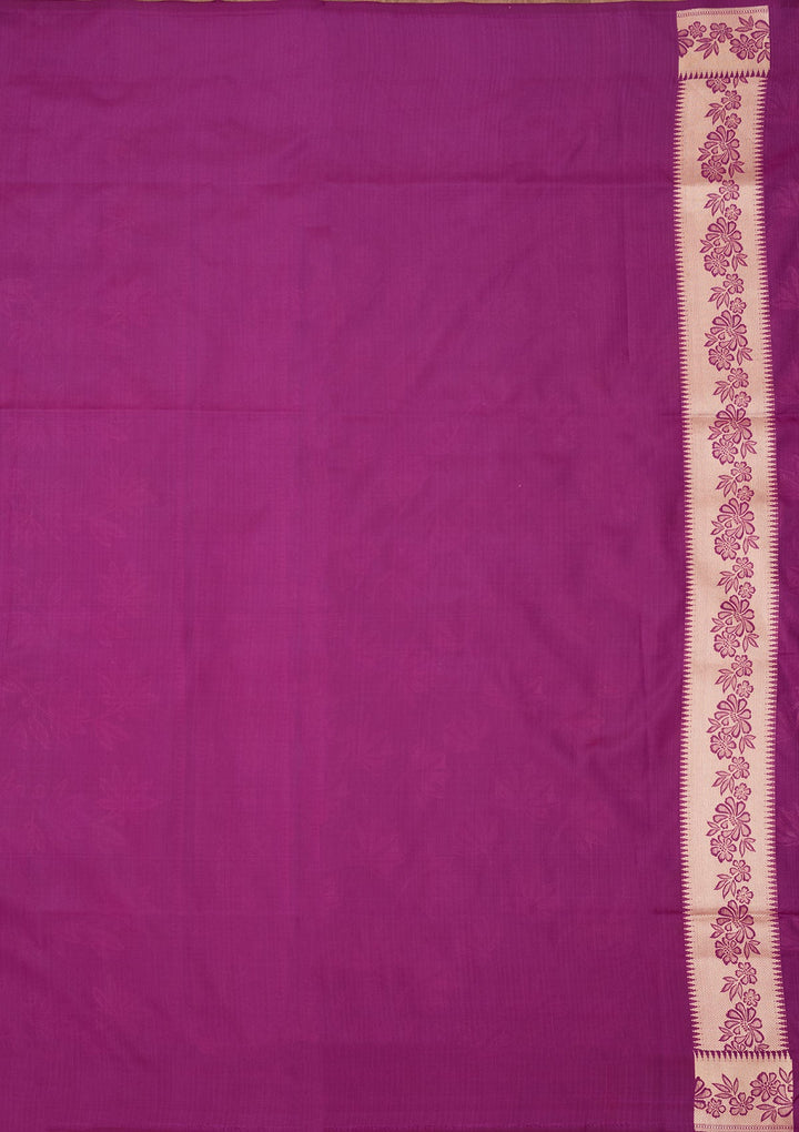 Purple Zariwork Pure Silk Saree-Koskii
