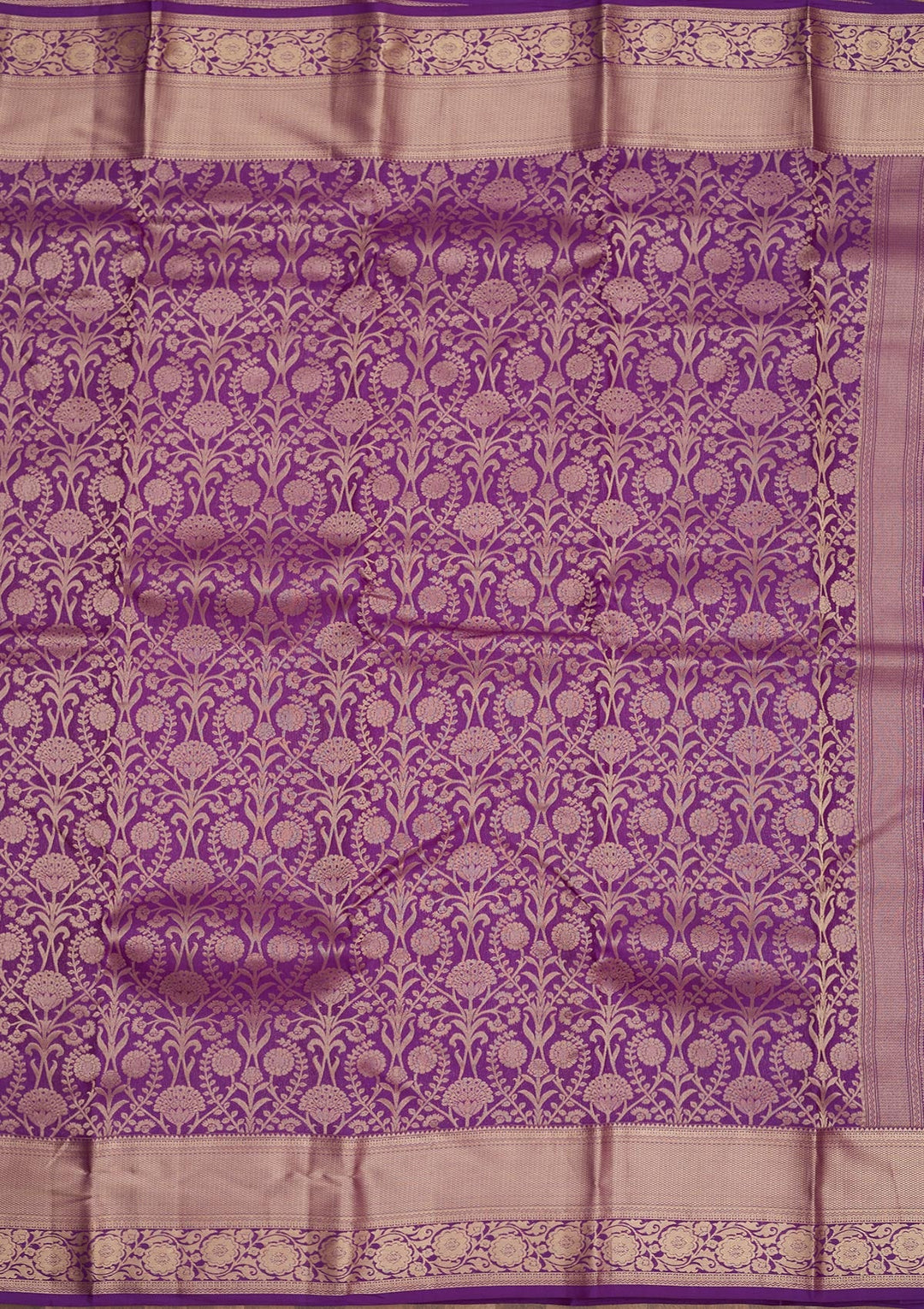 Purple Zariwork Pure Silk Saree-Koskii