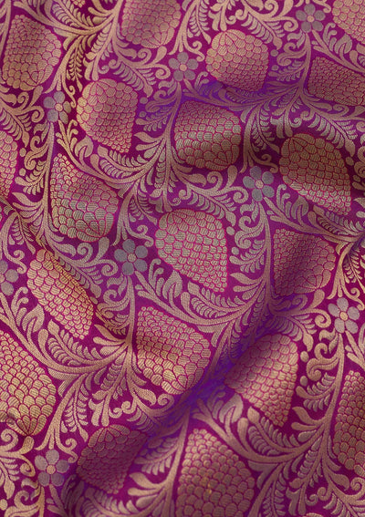 Purple Zariwork Pure Silk Saree-Koskii