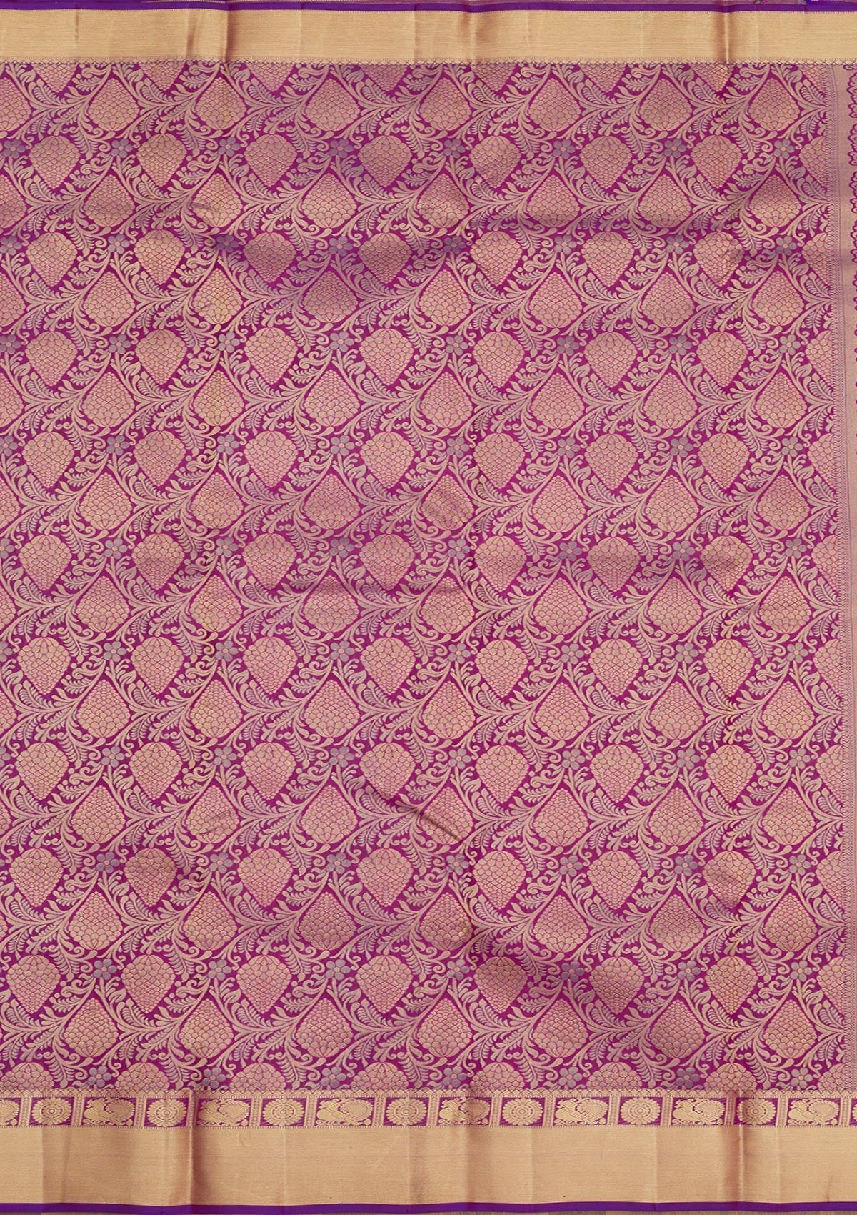 Purple Zariwork Pure Silk Saree-Koskii