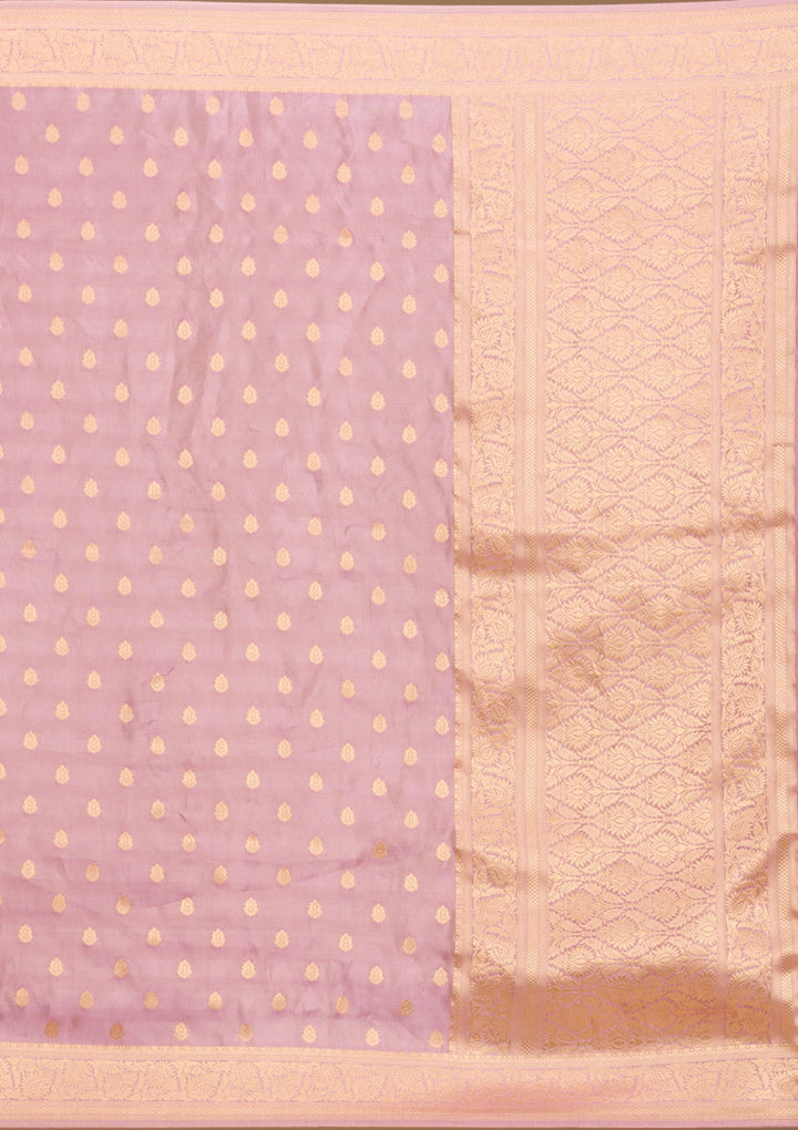 Purple Zariwork Raw Silk Saree-Koskii