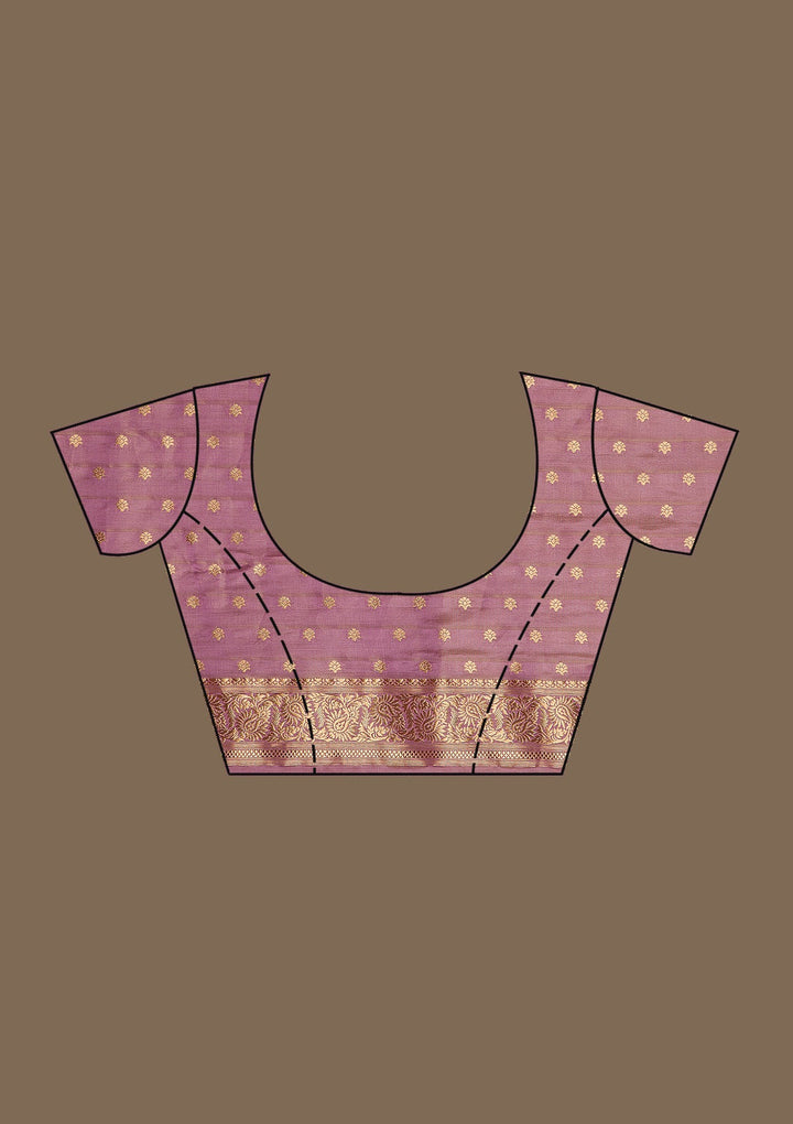 Purple Zariwork Raw Silk Saree-Koskii