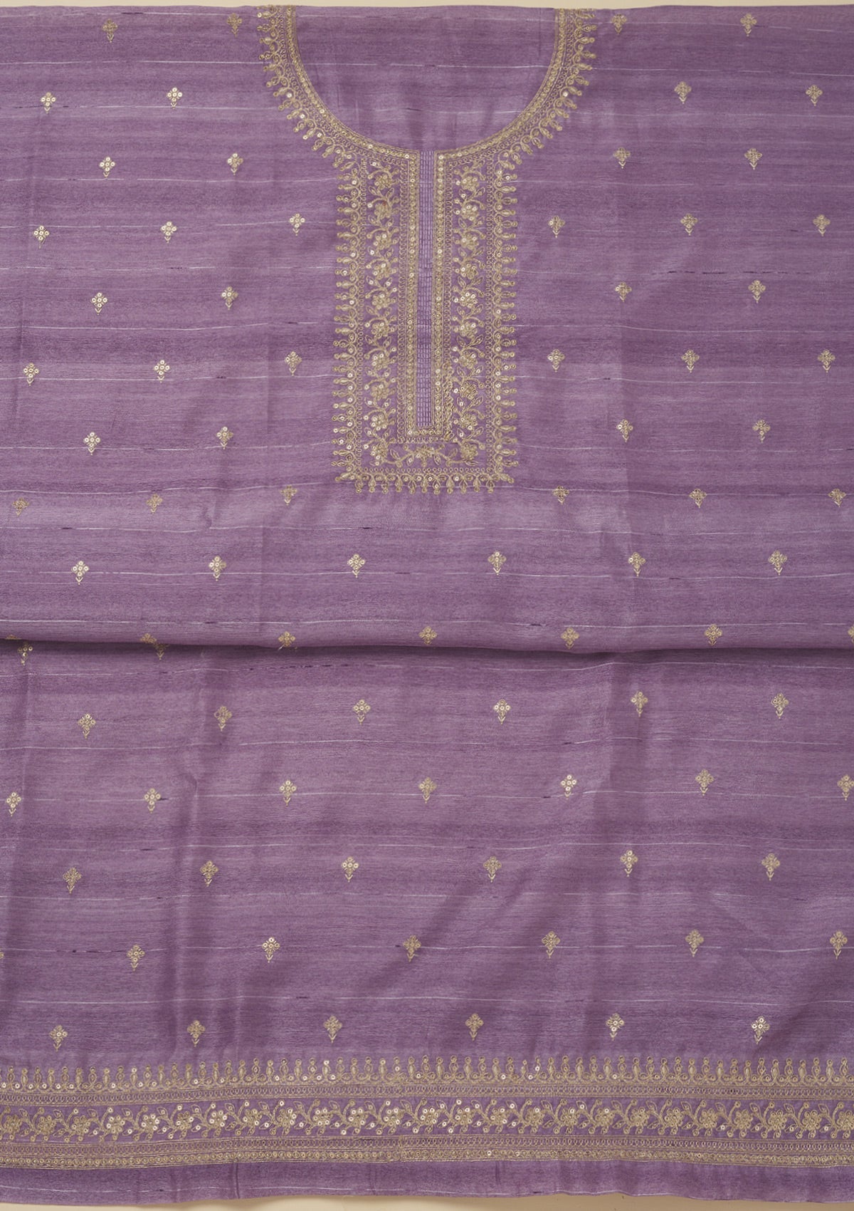 Purple Zariwork Raw Silk Unstitched Salwar Suit-Koskii