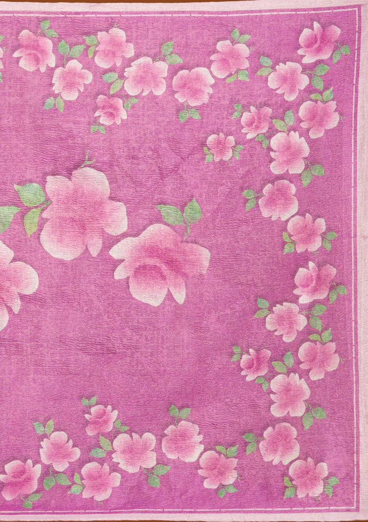 Purple Zariwork Semi Crepe Readymade Salwar Suit