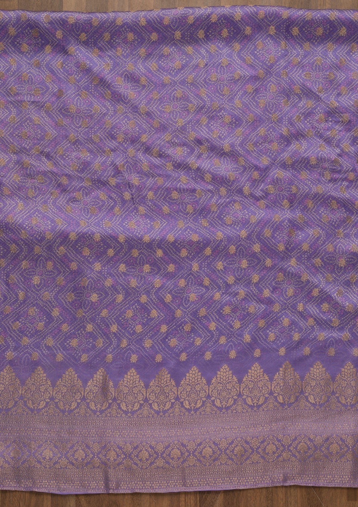 Purple Zariwork Semi Crepe Unstitched Salwar Kameez-Koskii