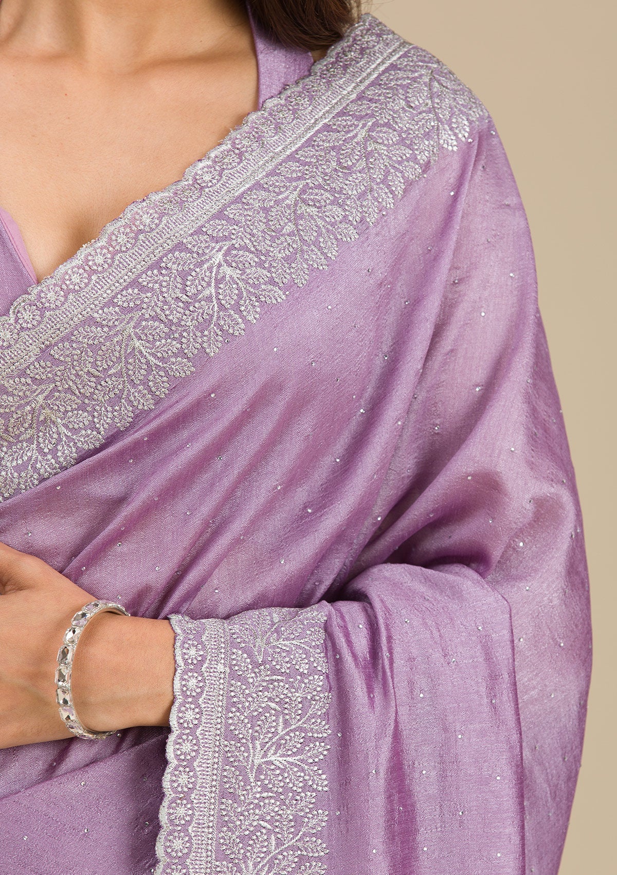 Purple Zariwork Soft Silk Saree-Koskii