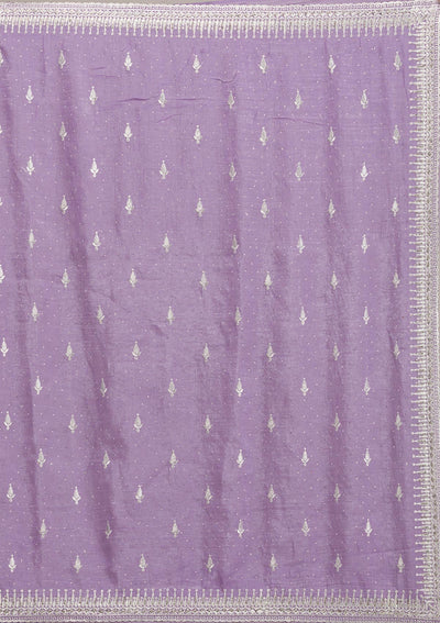 Purple Zariwork Tissue Saree-Koskii