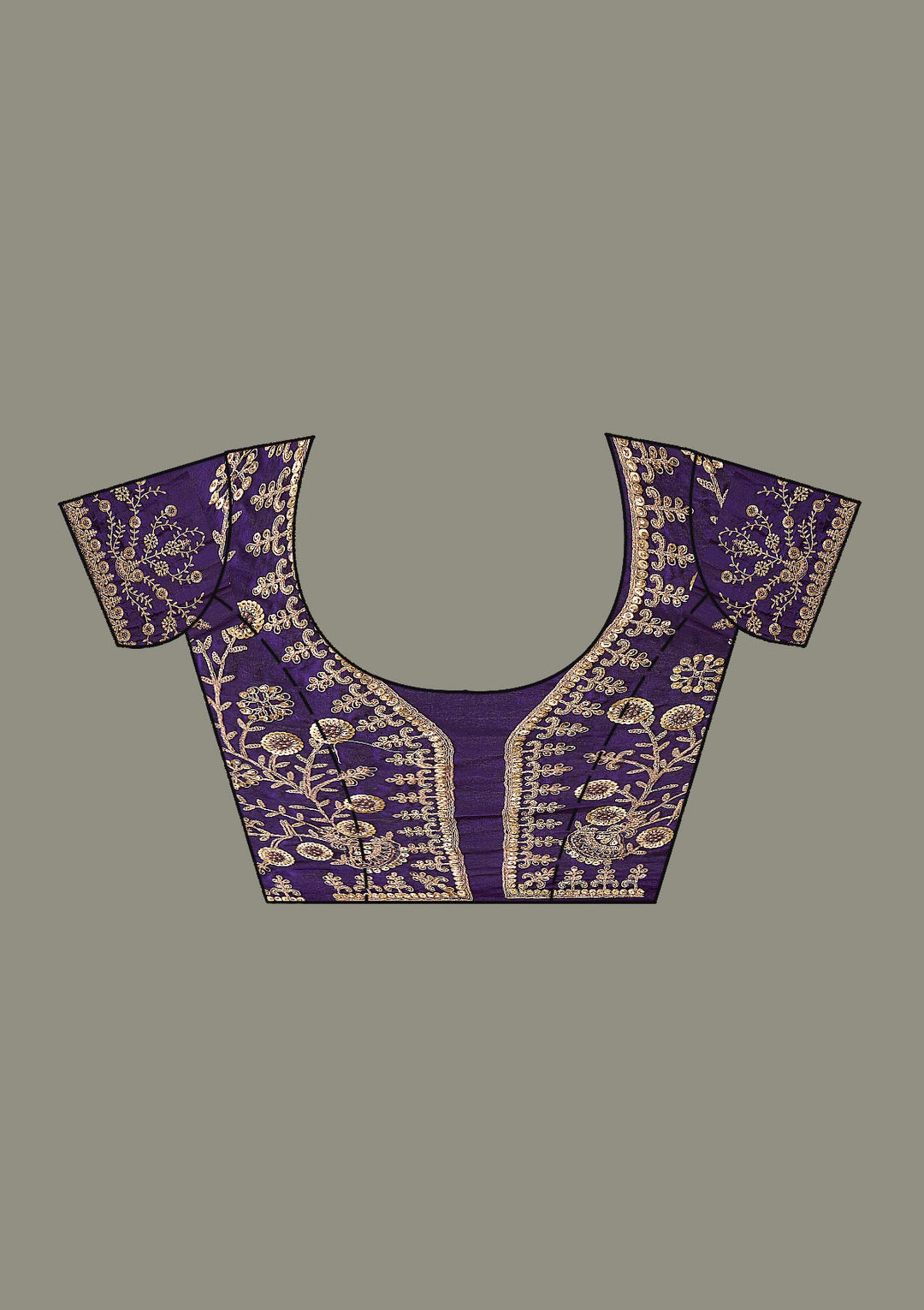 Purple Zariwork Tissue Saree-Koskii