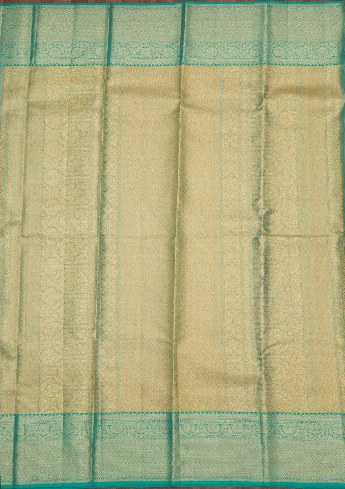 Rama Green Zariwork Pure Silk Saree-Koskii